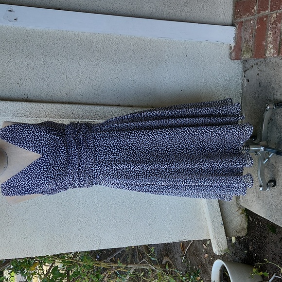 connected apparel Dresses & Skirts - Connected Navy/ White Polka-Dot Dress - Size 12